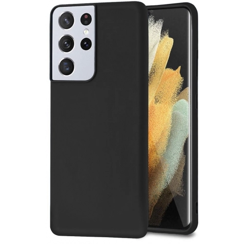 Samsung Galaxy S21 Ultra Kılıf İnce Soft Mat Renkli Esnek Silikon Kapak - Siyah