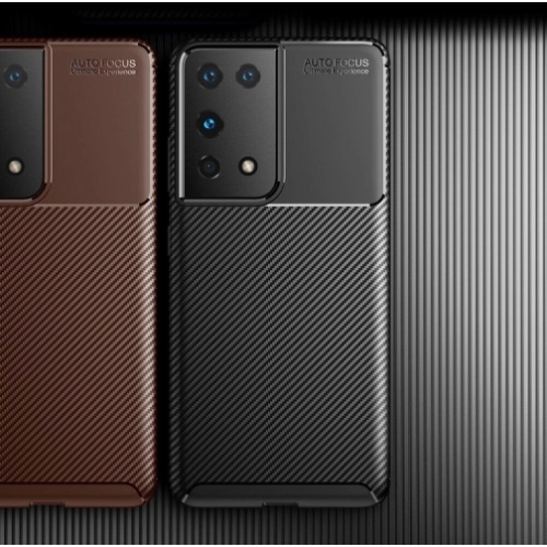 Samsung Galaxy S21 Ultra Kılıf Silikon Parmak İzi Bırakmayan Karbon Soft Negro Kapak - Siyah