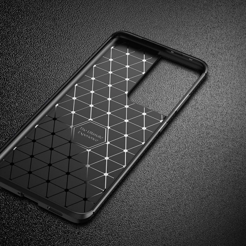Samsung Galaxy S21 Ultra Kılıf Silikon Parmak İzi Bırakmayan Karbon Soft Negro Kapak - Siyah