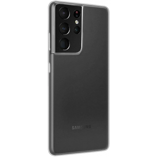 Samsung Galaxy S21 Ultra Kılıf Kamera Korumalı Esnek Silikon Kapak - Şeffaf
