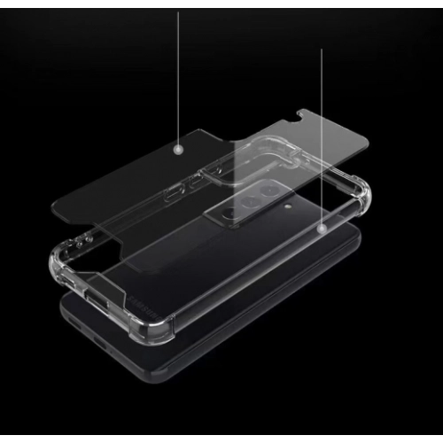 Samsung Galaxy S22 Kılıf Silikon Köşe Korumalı Airbag Darbe Emici Kapak - Şeffaf