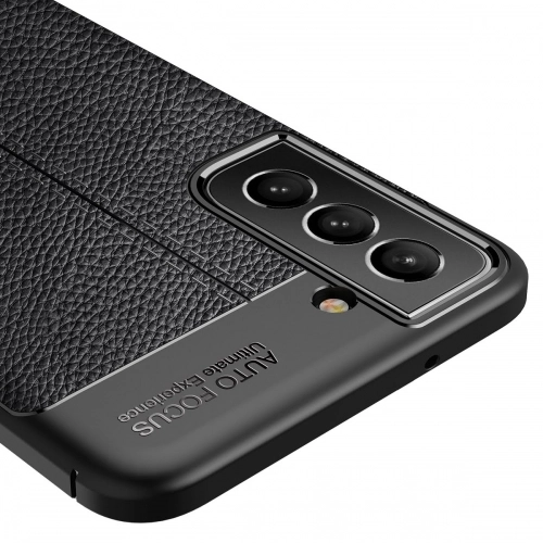 Samsung Galaxy S22 Kılıf Deri Görünümlü Lüks Parmak İzi Bırakmaz Niss Silikon Kapak - Lacivert