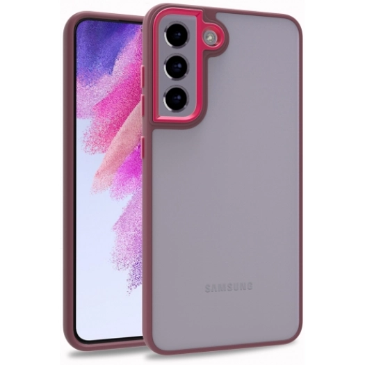 Samsung Galaxy S22 Kılıf Electro Silikon Renkli Flora Kapak - Kırmızı