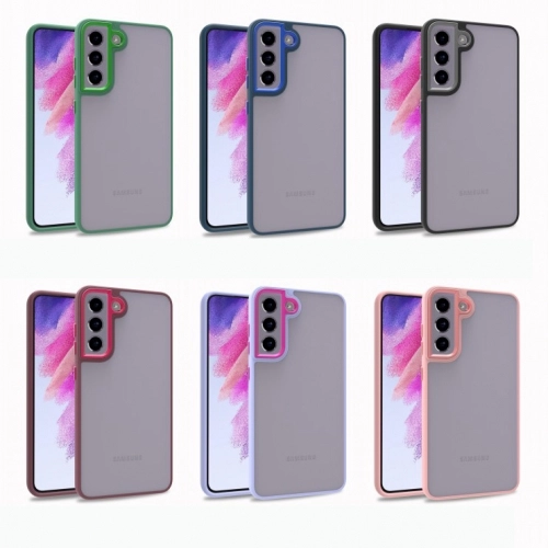 Samsung Galaxy S22 Kılıf Electro Silikon Renkli Flora Kapak - Rose Gold