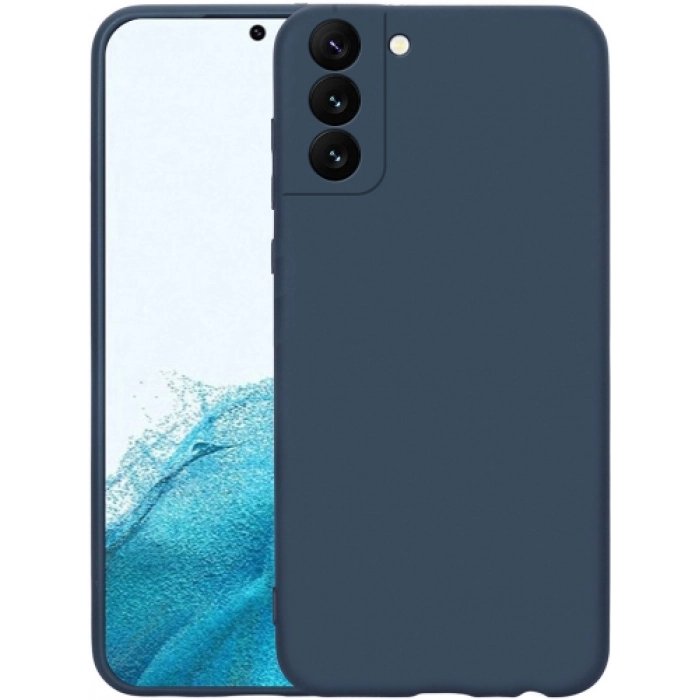 Samsung Galaxy S22 Kılıf İçi Kadife Mat Mara Lansman Silikon Kapak  - Lacivert