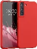Samsung Galaxy S22 Kılıf İnce Mat Esnek Silikon - Kırmızı