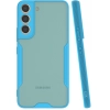 Samsung Galaxy S22 Kılıf Renkli Silikon Kamera Lens Korumalı Şeffaf Parfe Kapak - Mavi