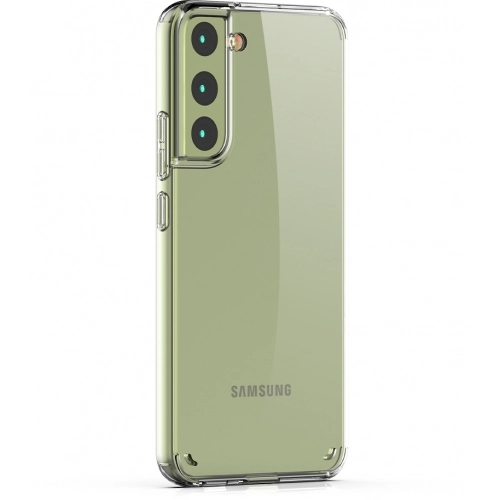 Samsung Galaxy S22 Kılıf Korumalı Kenarları Silikon Arkası Sert Coss Kapak  - Şeffaf