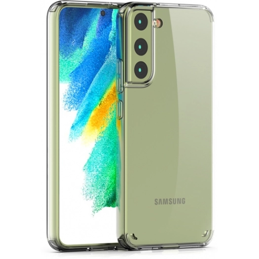 Samsung Galaxy S22 Kılıf Korumalı Kenarları Silikon Arkası Sert Coss Kapak  - Şeffaf