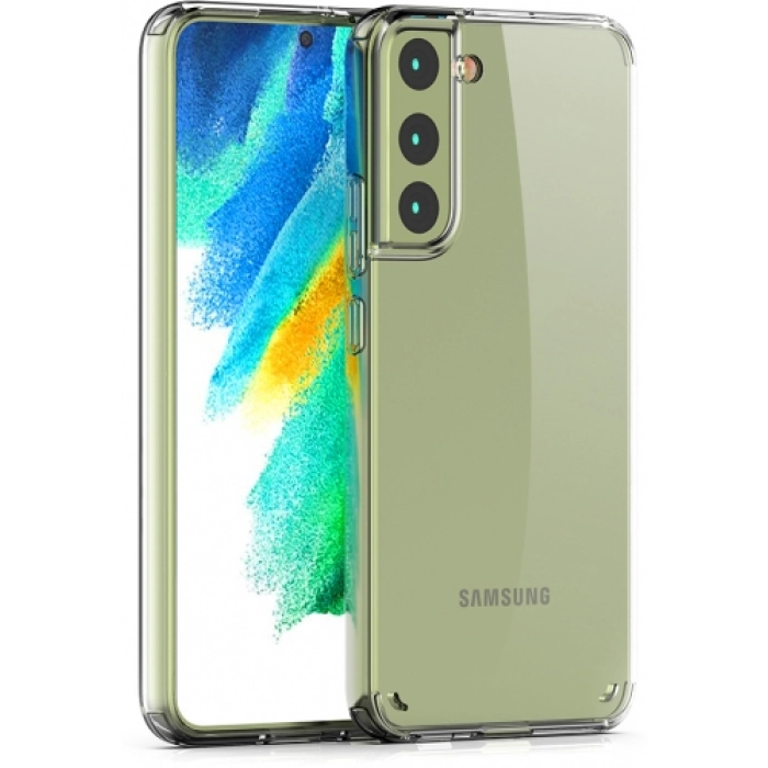 Samsung Galaxy S22 Kılıf Korumalı Kenarları Silikon Arkası Sert Coss Kapak  - Şeffaf