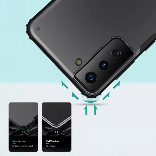 Samsung Galaxy S22 Kılıf Volks Serisi Kenarları Silikon Arkası Şeffaf Sert Kapak - Siyah