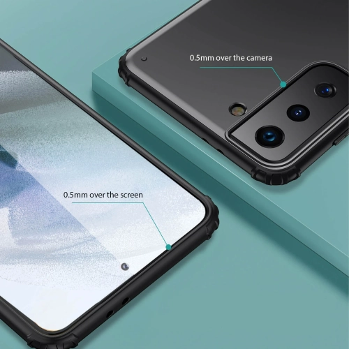 Samsung Galaxy S22 Kılıf Volks Serisi Kenarları Silikon Arkası Şeffaf Sert Kapak - Siyah