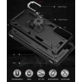 Samsung Galaxy S22 Kılıf Silikon Zırhlı Standlı Yüzüklü Mıknatıslı Tank Kapak - Siyah