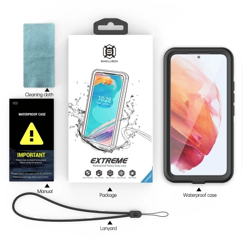 Samsung Galaxy S22 Kılıf Zore 1-1 Su Geçirmez Kılıf - Siyah