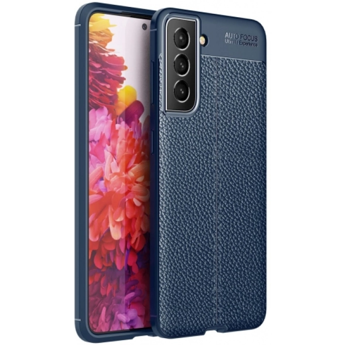 Samsung Galaxy S22 Plus Kılıf Deri Görünümlü Lüks Parmak İzi Bırakmaz Niss Silikon Kapak - Lacivert
