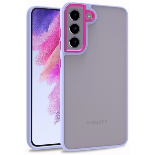 Samsung Galaxy S22 Plus Kılıf Electro Silikon Renkli Flora Kapak - Lila