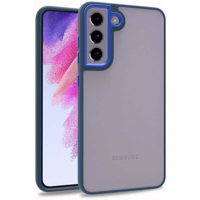 Samsung Galaxy S22 Plus Kılıf Electro Silikon Renkli Flora Kapak - Mavi