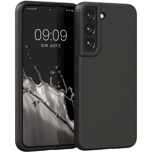 Samsung Galaxy S22 Plus Kılıf İnce Soft Mat Renkli Esnek Silikon Kapak - Siyah