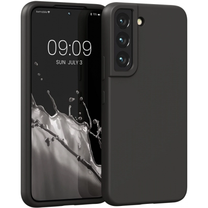 Samsung Galaxy S22 Plus Kılıf İnce Soft Mat Renkli Esnek Silikon Kapak - Siyah