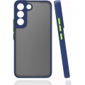 Samsung Galaxy S22 Plus Kılıf Kamera Korumalı Arkası Şeffaf Mat Silikon Kapak - Lacivert