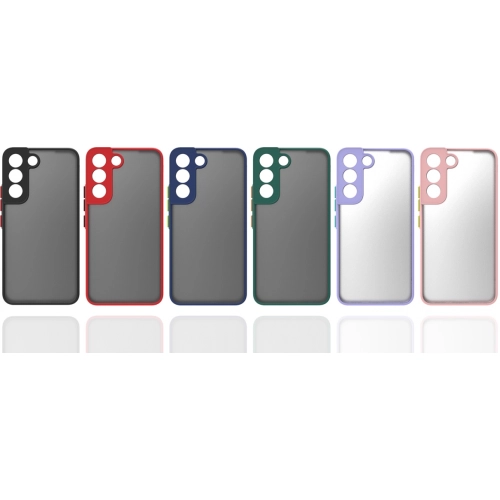 Samsung Galaxy S22 Plus Kılıf Kamera Korumalı Arkası Şeffaf Mat Silikon Kapak - Siyah