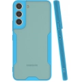 Samsung Galaxy S22 Plus Kılıf Renkli Silikon Kamera Lens Korumalı Şeffaf Parfe Kapak - Mavi