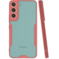 Samsung Galaxy S22 Plus Kılıf Renkli Silikon Kamera Lens Korumalı Şeffaf Parfe Kapak - Pembe
