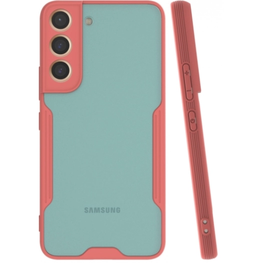 Samsung Galaxy S22 Plus Kılıf Renkli Silikon Kamera Lens Korumalı Şeffaf Parfe Kapak - Pembe