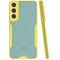 Samsung Galaxy S22 Plus Kılıf Renkli Silikon Kamera Lens Korumalı Şeffaf Parfe Kapak - Sarı