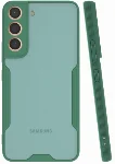 Samsung Galaxy S22 Plus Kılıf Kamera Lens Korumalı Arkası Şeffaf Silikon Kapak - Yeşil