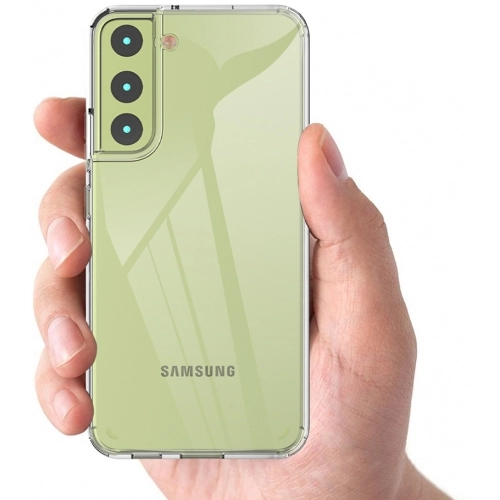 Samsung Galaxy S22 Plus Kılıf Korumalı Kenarları Silikon Arkası Sert Coss Kapak  - Şeffaf