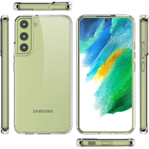 Samsung Galaxy S22 Plus Kılıf Korumalı Kenarları Silikon Arkası Sert Coss Kapak - Şeffaf