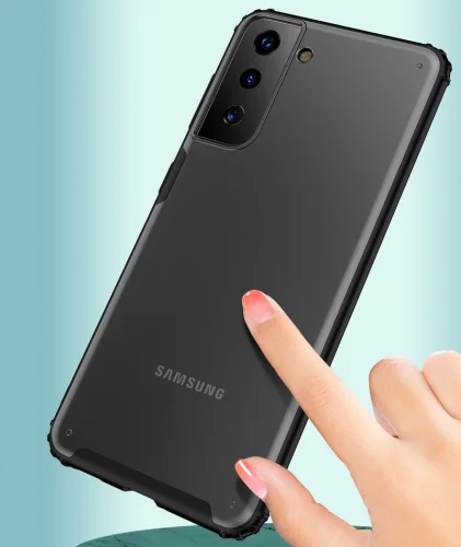 Samsung Galaxy S22 Plus Kılıf Volks Serisi Kenarları Silikon Arkası Şeffaf Sert Kapak - Kırmızı
