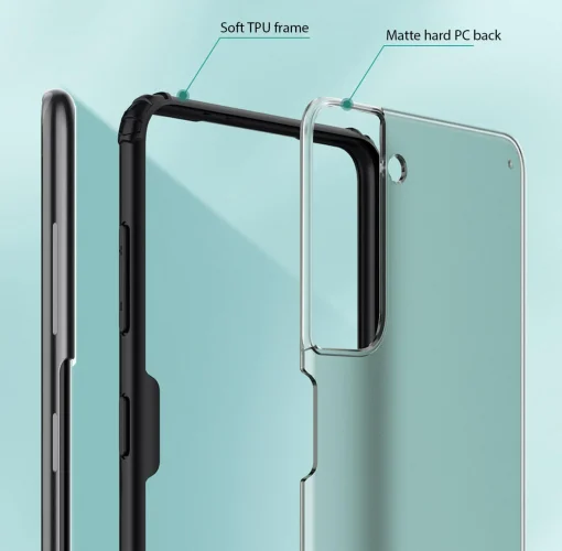 Samsung Galaxy S22 Plus Kılıf Volks Serisi Kenarları Silikon Arkası Şeffaf Sert Kapak - Lacivert