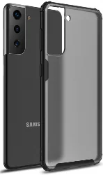 Samsung Galaxy S22 Plus Kılıf Volks Serisi Kenarları Silikon Arkası Şeffaf Sert Kapak - Siyah