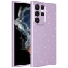 Samsung Galaxy S22 Ultra Kılıf Kamera Korumalı Simli Lüks Zore Koton Kapak - Lila