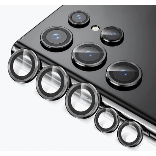 Samsung Galaxy S22 Ultra Kamera Lens Koruyucu - Siyah