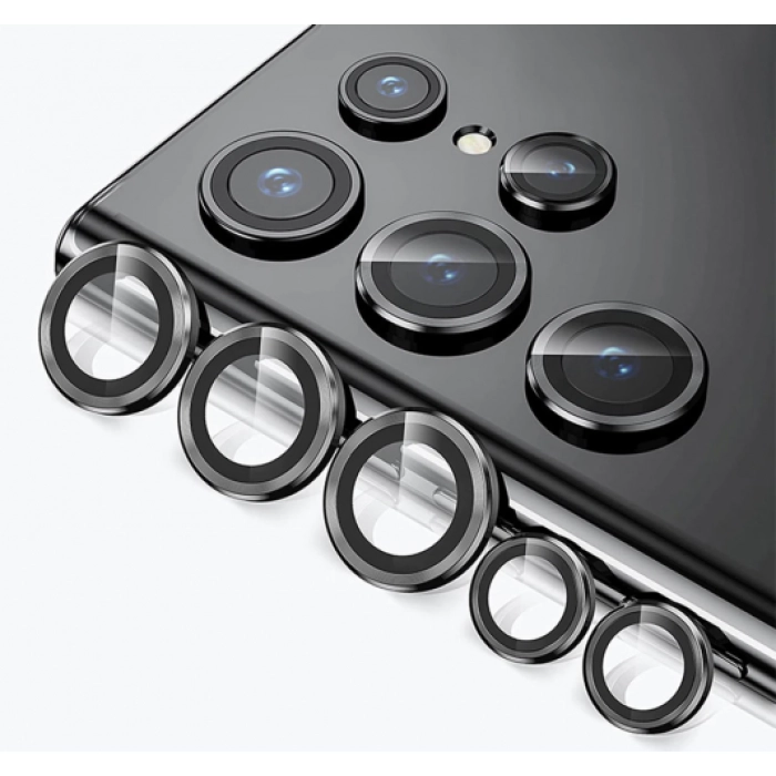 Samsung Galaxy S22 Ultra Kamera Lens Koruyucu - Siyah