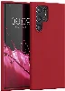 Samsung Galaxy S22 Ultra Kılıf İnce Mat Esnek Silikon - Kırmızı