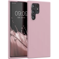 Samsung Galaxy S22 Ultra Kılıf İnce Soft Mat Renkli Esnek Silikon Kapak - Rose Gold