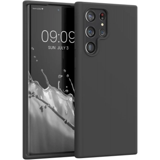 Samsung Galaxy S22 Ultra Kılıf İnce Soft Mat Renkli Esnek Silikon Kapak - Siyah