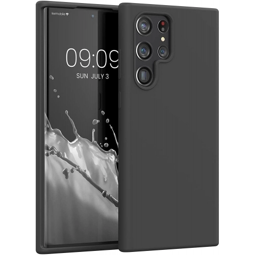 Samsung Galaxy S22 Ultra Kılıf İnce Soft Mat Renkli Esnek Silikon Kapak - Siyah