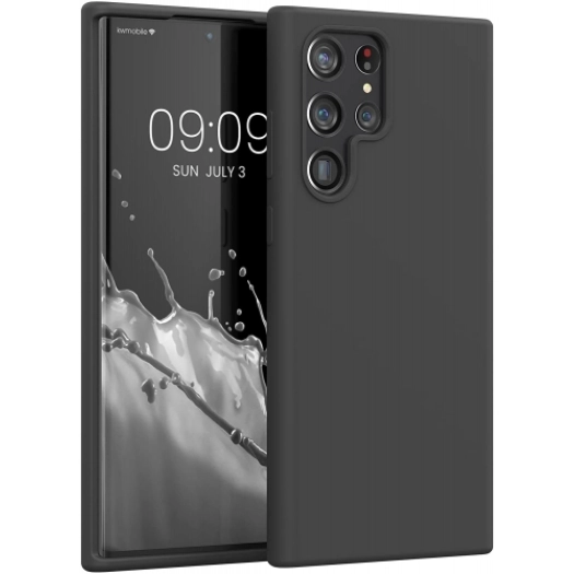 Samsung Galaxy S22 Ultra Kılıf İnce Soft Mat Renkli Esnek Silikon Kapak - Siyah