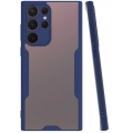 Samsung Galaxy S22 Ultra Kılıf Renkli Silikon Kamera Lens Korumalı Şeffaf Parfe Kapak - Lacivert