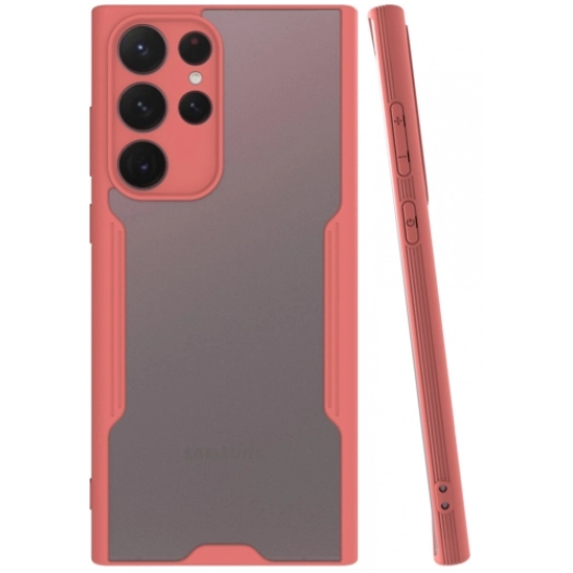 Samsung Galaxy S22 Ultra Kılıf Renkli Silikon Kamera Lens Korumalı Şeffaf Parfe Kapak - Pembe