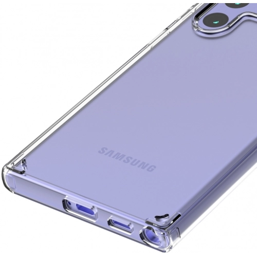 Samsung Galaxy S22 Ultra Kılıf Korumalı Kenarları Silikon Arkası Sert Coss Kapak - Şeffaf