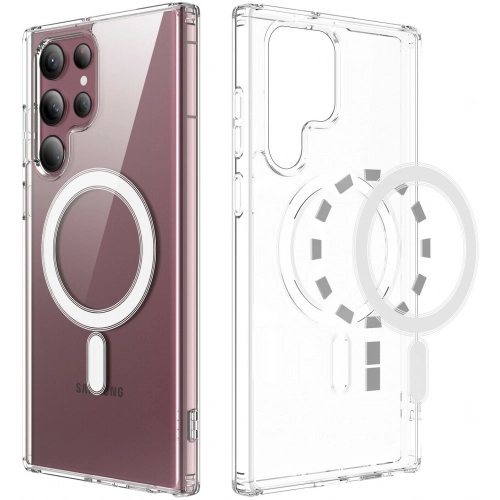 Samsung Galaxy S22 Ultra Kılıf Şeffaf Magsafe Wireless Özellikli Kapak