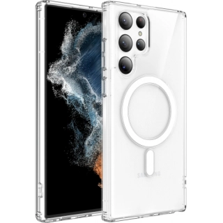 Samsung Galaxy S22 Ultra Kılıf Şeffaf Magsafe Wireless Özellikli Kapak