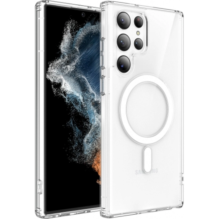 Samsung Galaxy S22 Ultra Kılıf Şeffaf Magsafe Wireless Özellikli Kapak