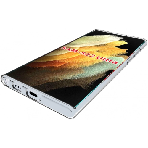 Samsung Galaxy S22 Ultra Kılıf Kamera Korumalı Esnek Silikon Kapak - Şeffaf